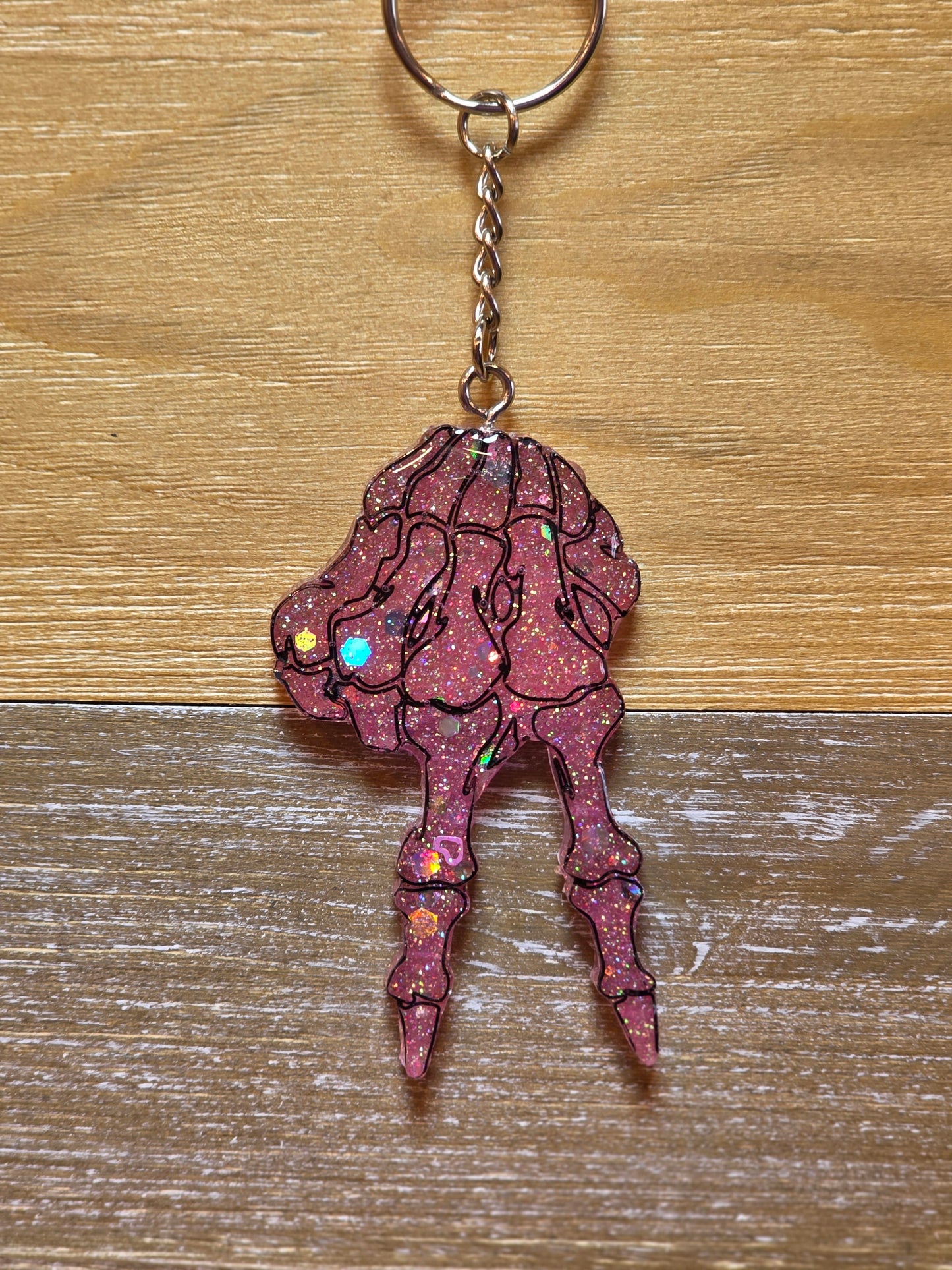 Skeleton Hand Peace Keychain